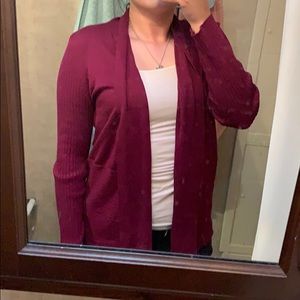Purple cardigan